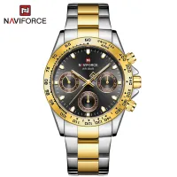 Naviforce NF9193 luxury China men quartz watch stylish Stainless steel band 3 dials week display character business wristwatch